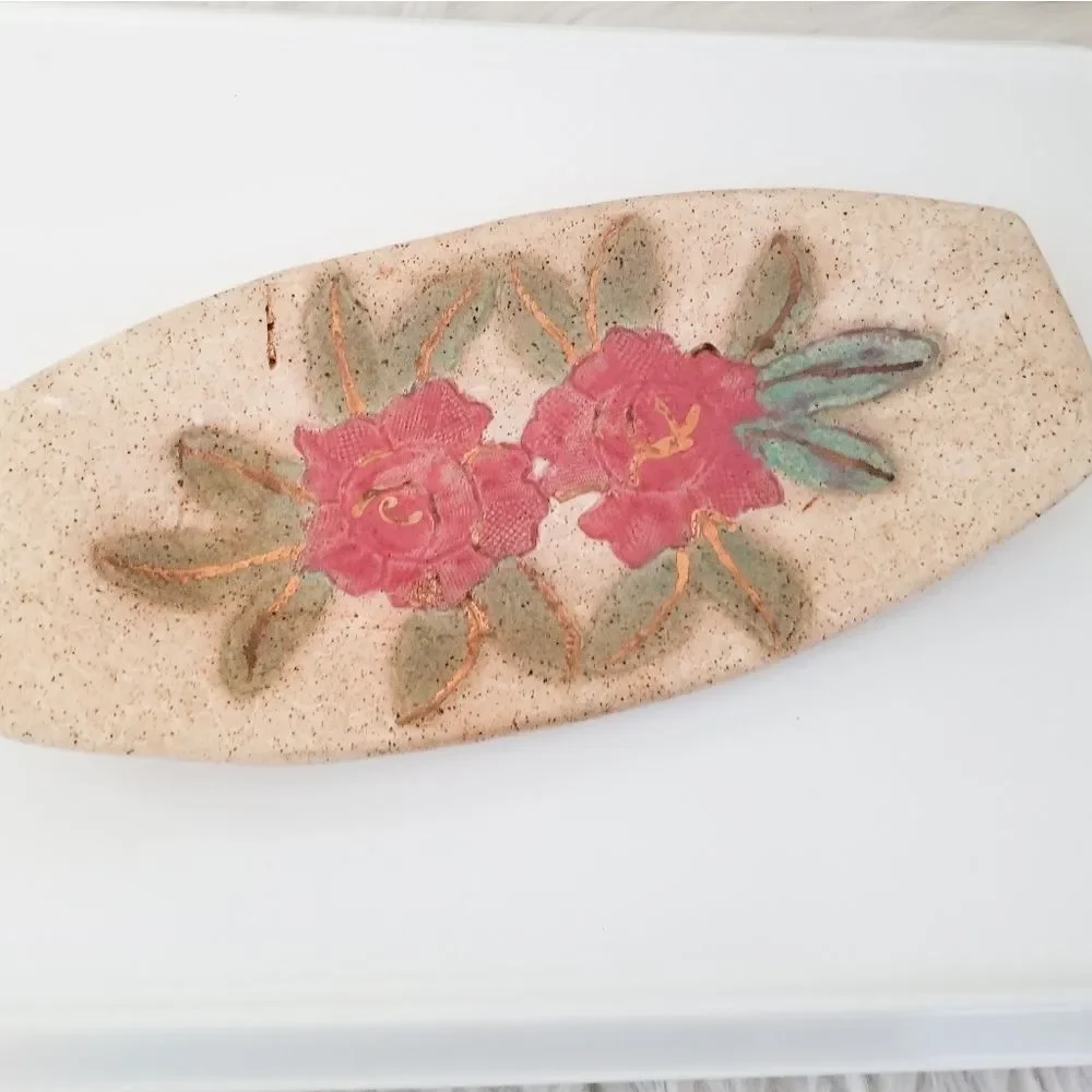 Trinket dish pottery vintage artist signed